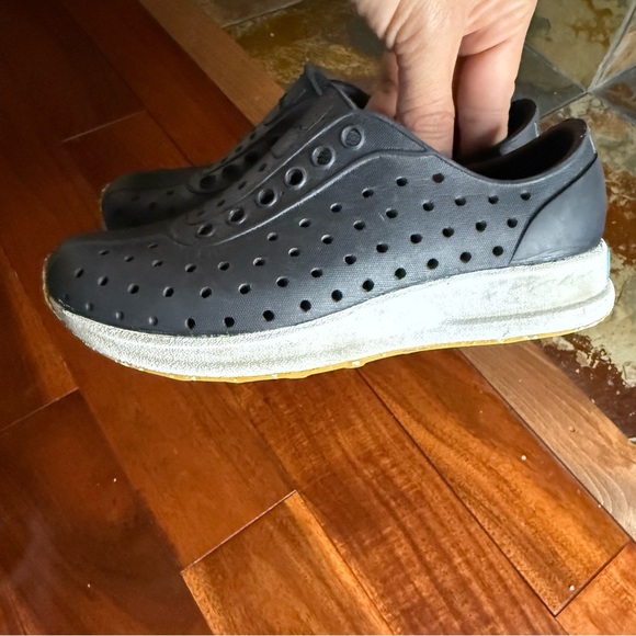 Black Perforated Water Shoes with Gum Outsole - Picture 7 of 12